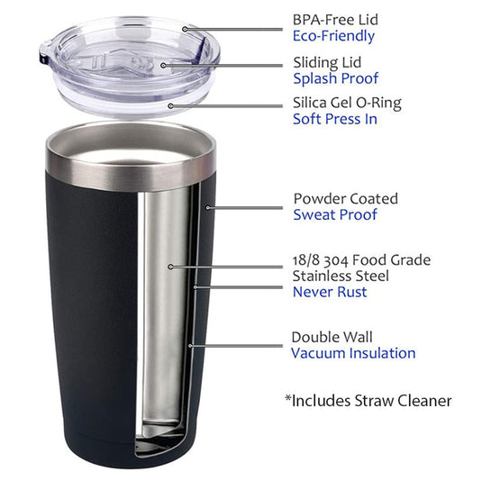 20 oz. BPA free Tall Double Wall Acrylic Tumblers w/ Straw