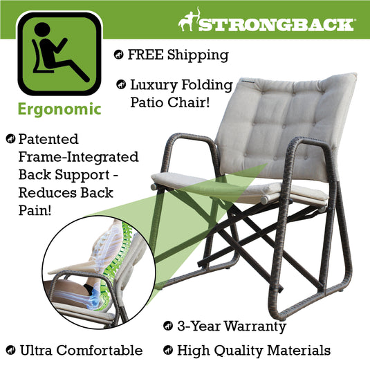 STRONGBACK Stadium Seat - Black - Ultimate Comfort for Game Day